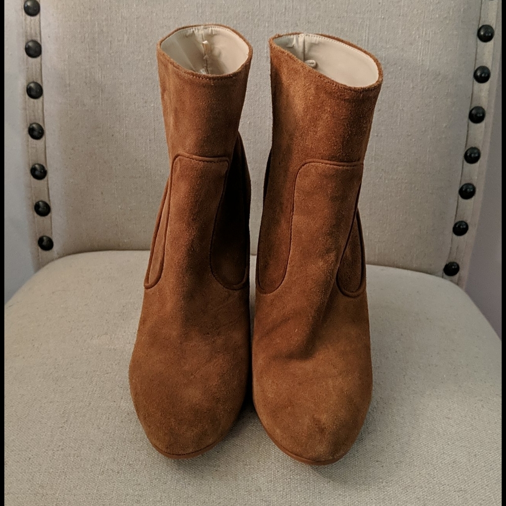 Zara Basic Collection Suede Heeled Ankle Boots 8.5 - image 2